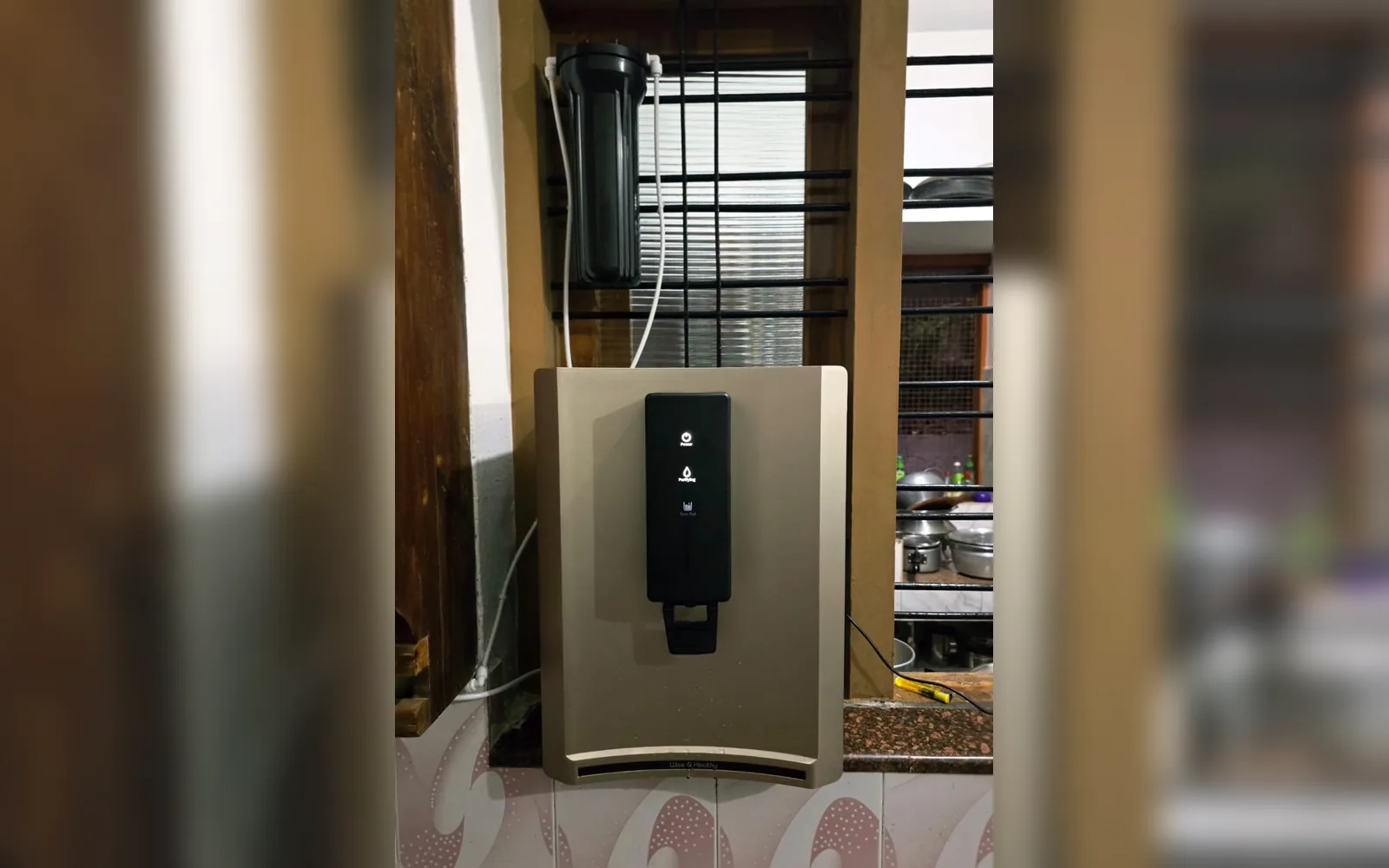 Indoor RO purifier installation