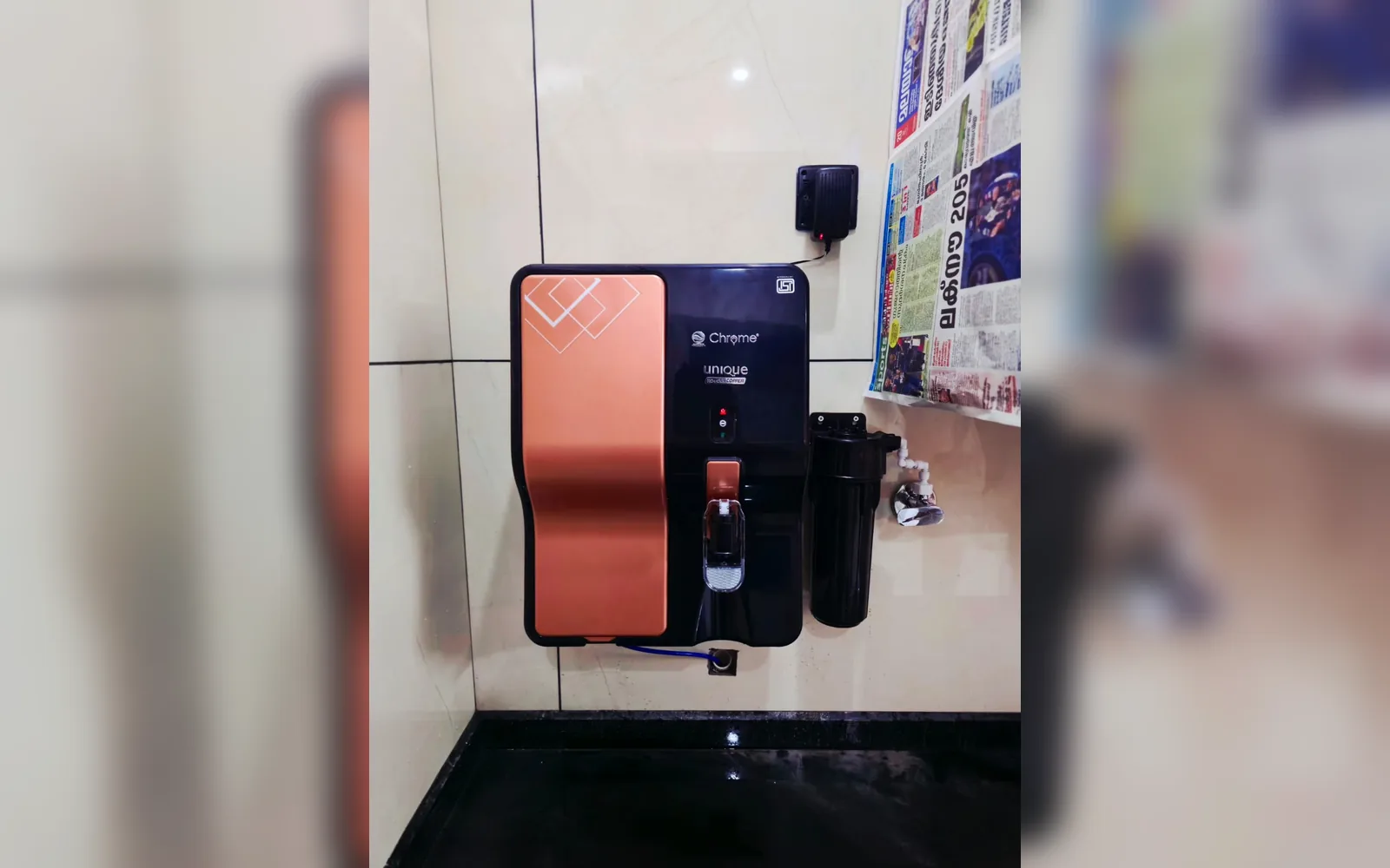 Kitchen RO purifier installation